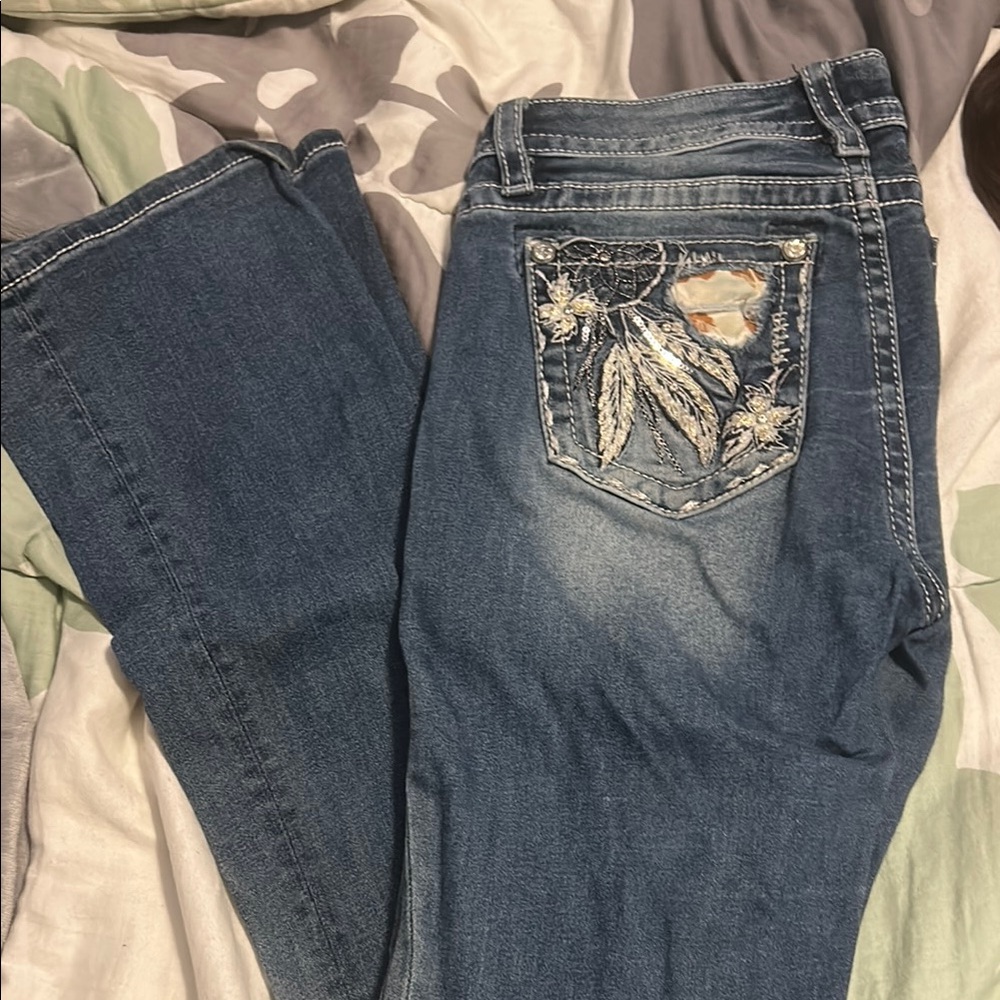 Embroidered Blue Jeans